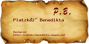 Platzkó Benedikta névjegykártya